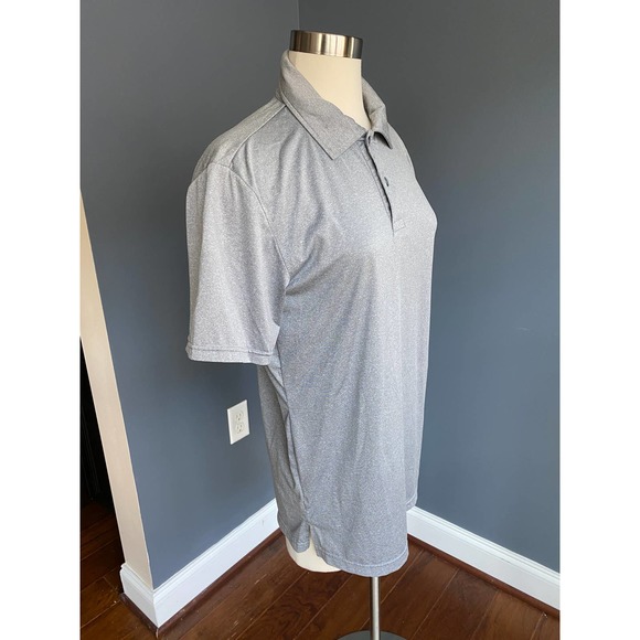 Men's gray space-dye athletic polo, size small - Picture 2 of 6